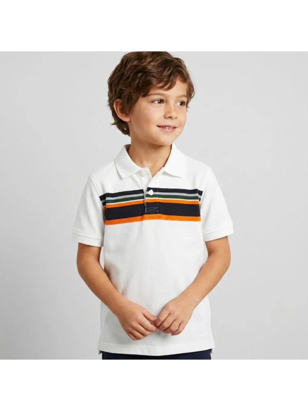 Gymboree Barkside Academy Boy's Chest Stripe Pique Polo Shirt Top in size 8